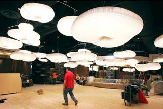 Workers put finishing touches on the new Nobu restaurant at Caesars Friday, Jan. 25, 2013.