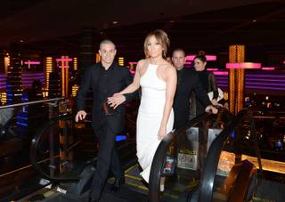Casper Smart and  Jennifer Lopez arrive at the premiere of her film 