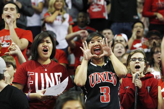 UNLV fans jeer as the UNR basketball team takes the court before their game Tuesday, Jan. 29, 2013 at the Thomas & Mack.