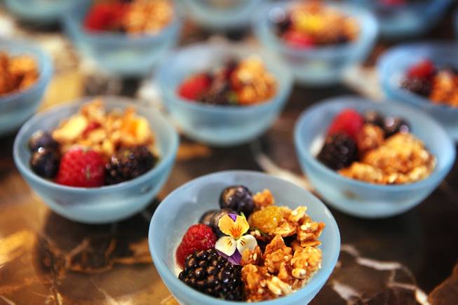 Granola that is part of the breakfast menu at the ...