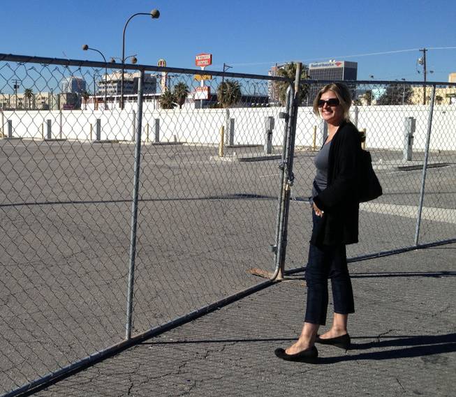 Kristiana Spaulding, general manager of Airstream 2 Go, an Airstream rental business, surveys the lot where the business is scheduled to open in mid-April.