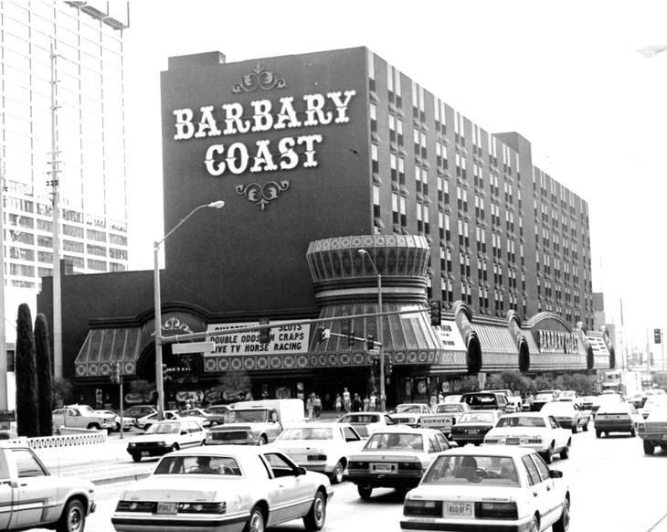 Barbary Coast, on the Northeast corner of Flamingo and the Strip, 1984. In 2007, the hotel and casino was renamed Bills Gamblin' Hall & Saloon.  SUN ARCHIVES