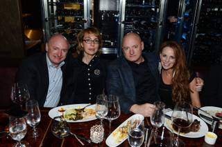 Mark Kelly, Gabrielle Giffords, Scott Kelly and Amiko attend SHe by Morton's grand opening at Crystals in CityCenter on Saturday, Feb. 2, 2013.

