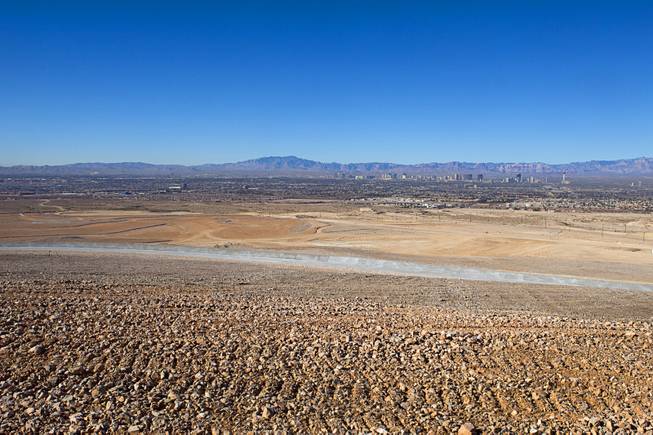 The Vegas Valley is shown from the top of the Sunrise Landfill Tuesday, Feb. 5, 2013. In 1998, a storm damaged the landfill cap, sending waste into the Las Vegas Wash and Lake Mead. The tour marked the completion of $36 million in storm control construction.