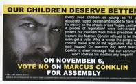 This is the political mailer about former Assemblyman Marcus Conklin that was sent out by Assemblyman John Hambrick.