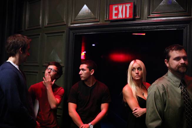 Applicants wait to be called in during auditions for Rehab at Body English Nightclub inside the Hard Rock Hotel on Wednesday, February 6, 2013. From left is Anthony Absher, Trevor Stettler, Michael McDaniel, Ashley Steyh and Steve Randall, all of Las Vegas.