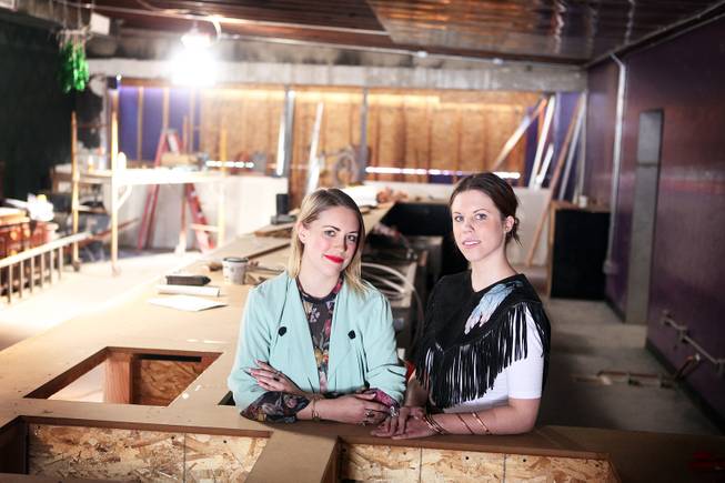 Pamela Dylag, left, 28, and her sister Christina Dylag, 25, are co-owners of the soon-to-be-opened Velveteen Rabbit, a bar in the Arts District in Las Vegas. The Dylag sisters were photographed inside the bar on Thursday, February 14, 2013.