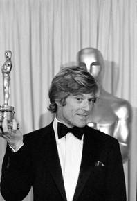 Robert Redford hold his best direction Oscar for "Ordinary People" at the 53rd annual Academy Awards, March 31, 1981. The movie marks his directorial debut. He was 44 at the time of his win.