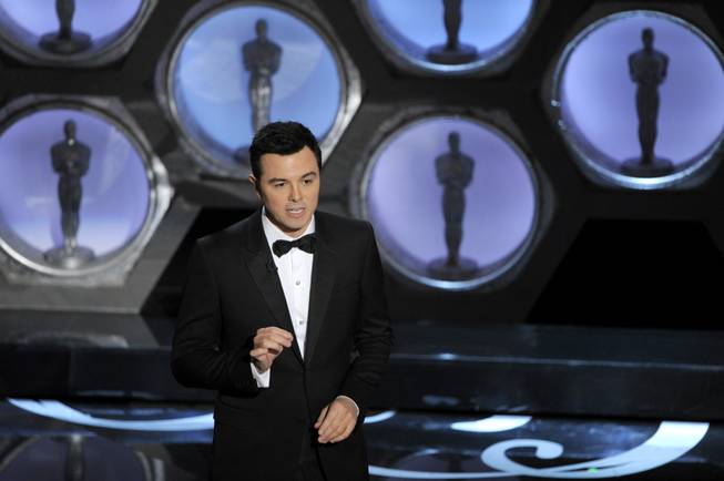 Seth MacFarlane during the Oscars at the Dolby Theatre on Sunday Feb. 24, 2013, in Los Angeles.