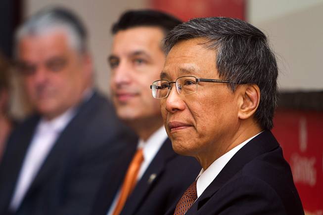 KT Lim, chairman/CEO of the Genting Group waits to speak during a news conference at Steelman Design Monday, March 4, 2013. The Genting Group announced plans for Resorts World Las Vegas, a multi-billion dollar resort to be built on the site of the stalled Echelon project.