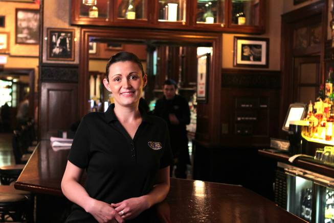 Bernadette O'Gorman, 28, of Ireland, is part of the exchange program at Ri Ra Irish Pub in Mandalay Place in Las Vegas on Friday, March 8, 2013.