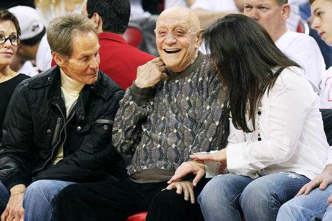 Former UNLV coach Jerry Tarkanian laughs while watching the UNLV vs. Fresno State game  Saturday, March 9, 2013 at the Thomas & Mack Center. 