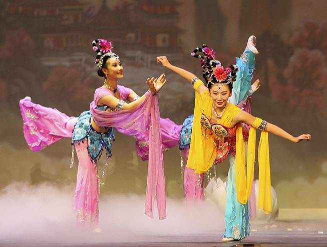 In this photo released by Shen Yun Performing Arts, Cindy Liu, left and Michelle Ren, perform a classical Chinese dance celebrating "The Year of the Tiger," during their first show at Radio City Music Hall in New York, Saturday, Feb. 13, 2010. The company will appear at Radio City Music Hall through Sunday, Feb. 21. 