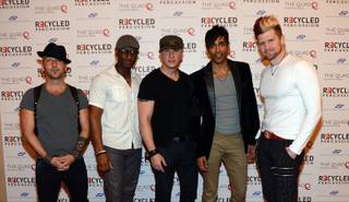 Mo5aic attends Recycled Percussion's opening night at The Quad in Las Vegas on Thursday, March 14, 2013.