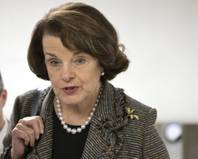 In this Feb. 25, 2013 file photo, Sen. Dianne Feinstein, D-Calif., speaks with reporters on Capitol Hill in Washington. Feinstein, the sponsor of a proposed assault weapons ban, says Senate Majority Leader Harry Reid has told her that the ban will not be part of the initial gun control measure the Senate will debate next month.