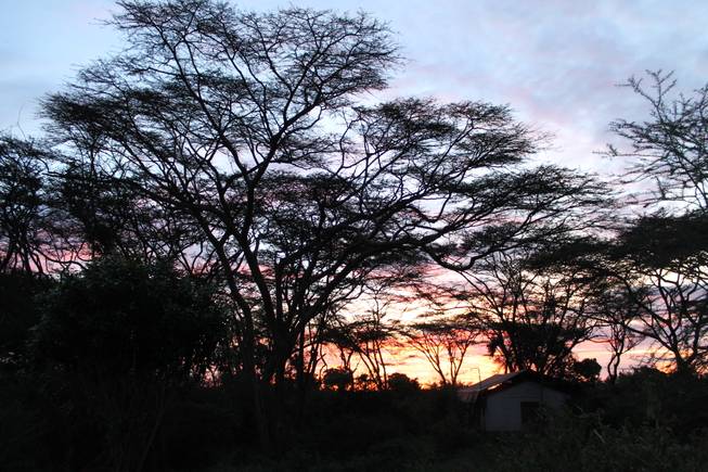 The sun sets over Porini Mara Camp in Ol Conservancy in southeast Kenya.