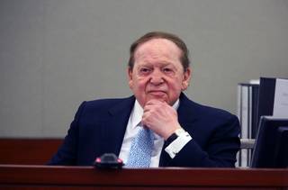 Sands Chairman and CEO Sheldon Adelson takes the witness stand at the Regional Justice Center Thursday, April 4, 2013. Former consultant Richard Suen is suing the Las Vegas Sands saying he is owed millions of dollars in an agreement in which he helped Sands secure its gaming license in Macau a decade ago.