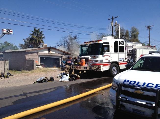 Henderson Fire Department responded to a fire that started on the 100 block of Ocotillo Street on Friday, April 5, 2013.