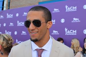 San Francisco 49ers quarterback Colin Kaepernick arrives at the 2013 Academy of Country Music Awards at MGM Grand Garden Arena on Sunday, April 7, 2013.