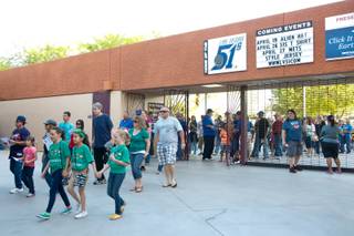 Baseball fans enter Cashman Field during the opening game for the Las Vegas 51's against the Colorado Springs Sky Sox, Friday April 12, 2013.