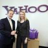 Yahoo Inc. CEO Marissa Mayer and Irish Prime Minister An Taoiseach Enda Kenny, pose for a photo during a visit to Yahoo headquarters in Sunnyvale, Calif., Thursday, March 21, 2013. Yahoo! will announce expansion plans for  its Dublin Operations Centre, adding more than 200 new employees in the next 12 months. The company has already started recruiting for customer support, technology, operations, HR and finance which will support Yahoo!’s business across the Europe, Middle Eastern and Africa (EMEA) region.