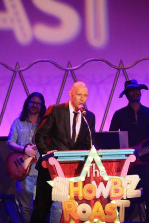 Producer Andy Walmsley thanks the packed house at "The Showbiz Roast" at the Stratosphere.