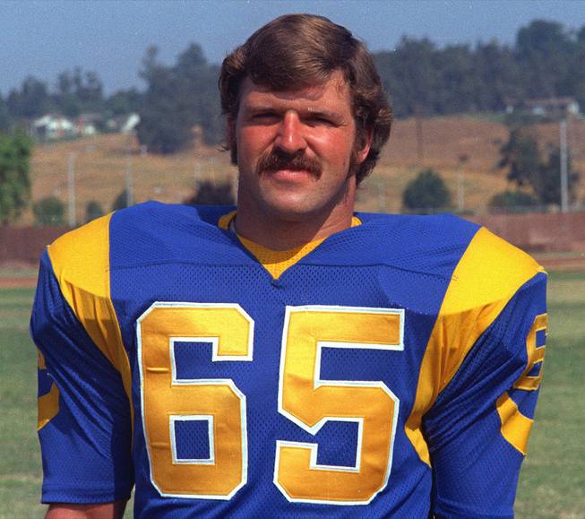 Los Angeles Rams Tom Mack is shown in this 1973 photo. Mack was voted into the Pro Football Hall of Fame on Jan. 30, 1999. 
