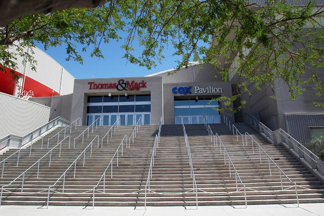 The conjoined entrances of the Thomas & Mack Center and Cox Pavilion is being proposed as an additional main entrance Tuesday, April 30, 2013.