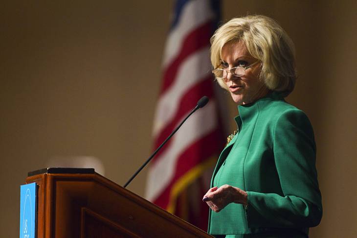 Elaine Wynn speaks during a Las Vegas Metro Chamber of Commerce Business Power Luncheon on Wednesday, May 8, 2013, at the Rio.
