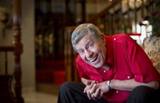 Jerry Lewis poses for a portrait in his Las Vegas home Wednesday, May 8, 2013.