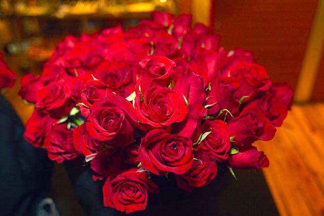 Roses, to be given out to mothers, are displayed during a Mother's Day “Kirk Franklin’s Gospel Brunch” at the House of Blues in Mandalay Bay Sunday, May 12, 2013.