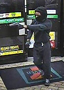 Metro Police released this image of an armed robbery suspect in a string of crimes they described as a black male adult, standing approximately 5 feet 8 and weighing 150 to 170 pounds.