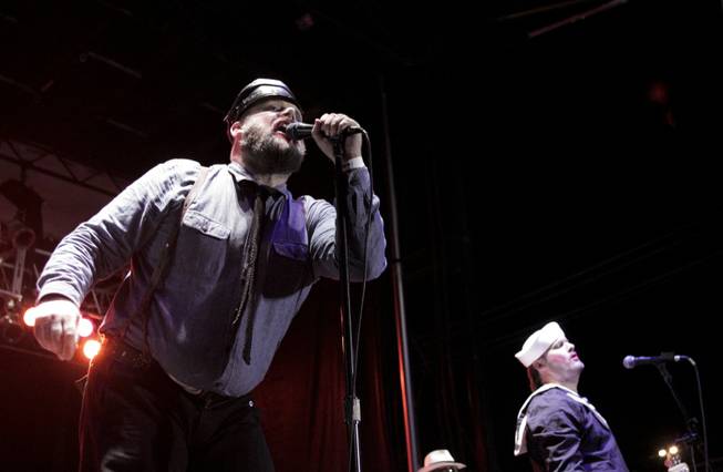 Turbonegro performs during the Punk Rock Bowling & Music Festival, Sunday, May 26, 2013.
