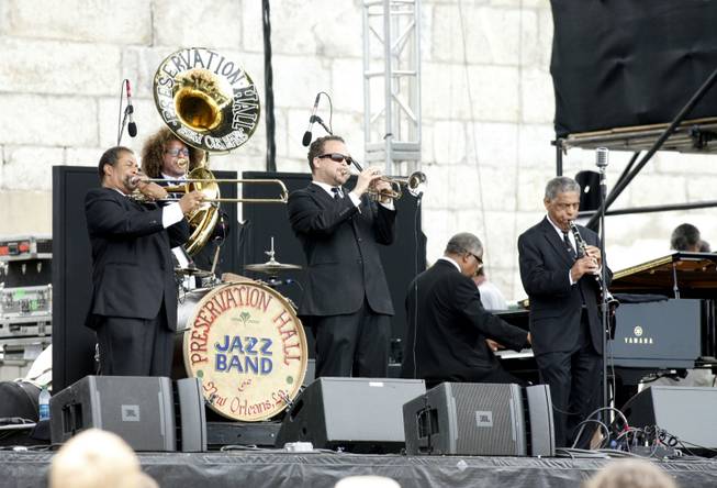 The Preservation Hall Jazz Band performs at the Newport Folk Festival in Newport, R.I. on Saturday, July 28, 2012. 