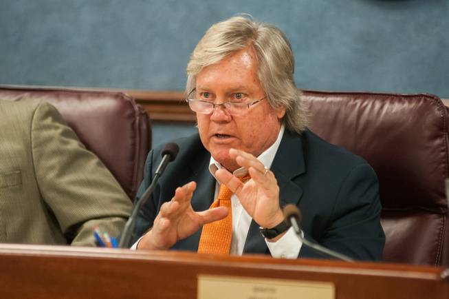 Sen. Tick Segerblom, D-Las Vegas, works in committee at the Legislative Building in Carson City on Wednesday, May 29, 2013. 