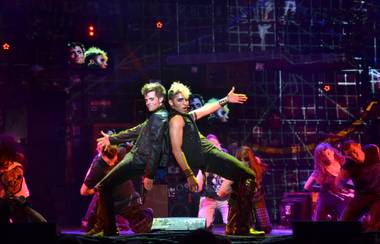 Alex Nee (Johnny) and Trent Saunders (St. Jimmy) in perform in Green Day’s “American Idiot,” which opens at the Smith Center for the Performing Arts on Tuesday, June 11, 2013. 
