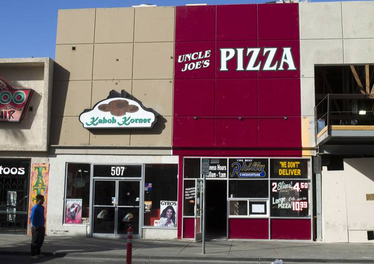 Uncle Joe's Pizza on Fremont Street in downtown Las Vegas Monday, June 10, 2013. STEVE MARCUS