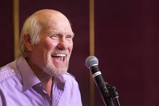 NFL legend Terry Bradshaw rehearses for his stage show at the SIR Studios Wednesday, June 12, 2013. Bradshaw will star in 