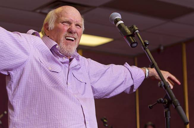 NFL legend Terry Bradshaw rehearses for his stage show at the SIR Studios Wednesday, June 12, 2013. Bradshaw will star in "A Life In Four Quarters" at the Mirage.