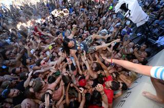 Steve Aoki at Wet Republic in MGM Grand on Friday, June 21, 2013.