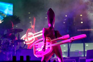 Empire of the Sun performs during night 2 of the Electric Daisy Carnival, Saturday June 22, 2013.