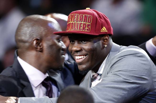UNLV's Anthony Bennett smiles after being selected first overall by the Cleveland Cavaliers in the NBA basketball draft, Thursday, June 27, 2013, in New York.