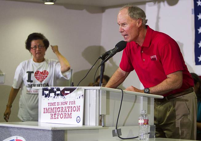 Reid and Gutierrez Lead Immigration Rally At Culinary Union