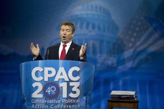 Sen. Rand Paul, R-Ky., speaks at the 40th annual Conservative Political Action Conference in National Harbor, Md., Thursday, March 14, 2013.  