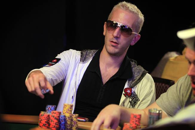 Bertrand "Elky" Grospellier plays during the World Series of Poker Main Event on Thursday, July 11, 2013.
