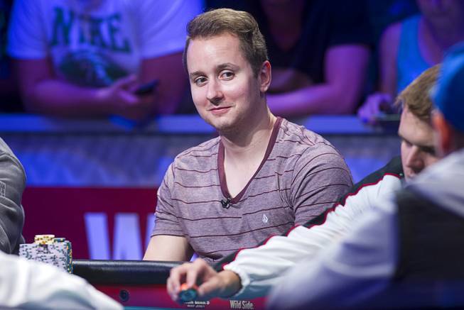 Canadian Marc McLaughlin of competes during the seventh day of the World Series of Poker $10,000 buy-in no-limit Texas Hold 'Em at the Rio Monday, July 15, 2013.