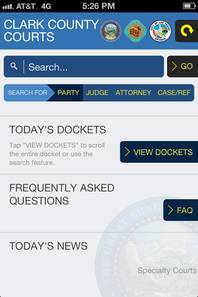 The Courtfinder app developed by Clark County District Court