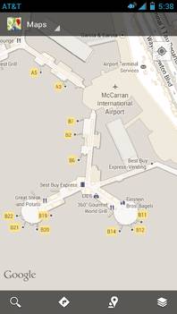 McCarran Airport's partnership with Google Maps provides a detailed layout of the terminals.
