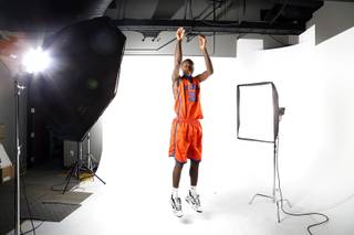 Basketball player and Desert Pines High School junior Nate Grimes photographed in the GMG Studio on Monday, July 22, 2013.