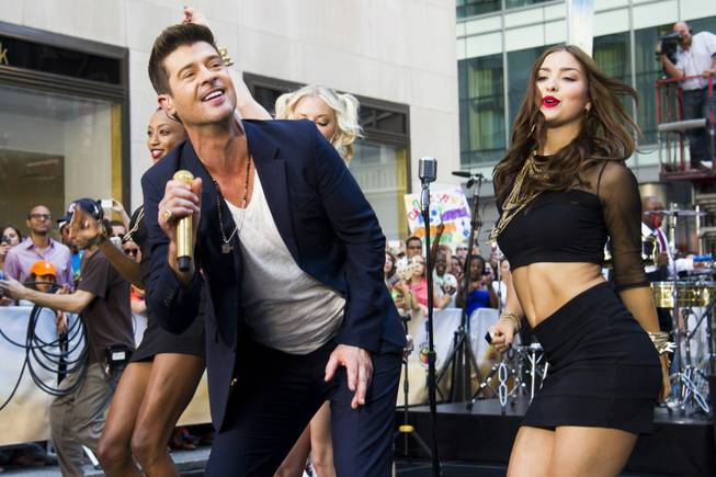 Robin Thicke performs on NBC's "Today" show on Tuesday, July 30, 2013 in New York. 